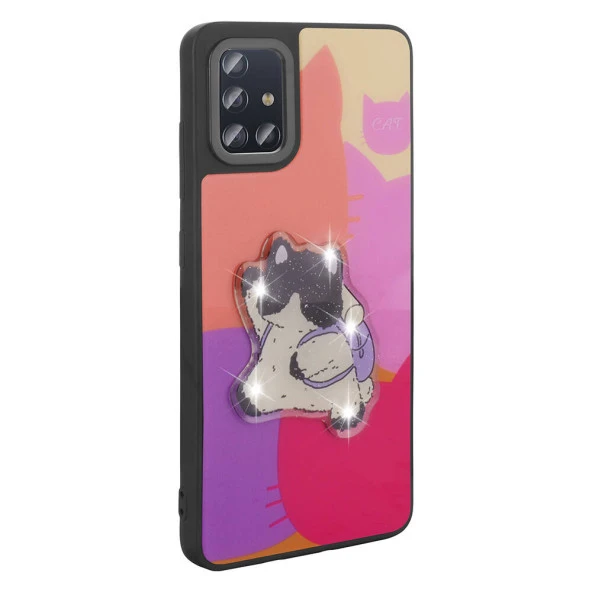 Galaxy A51 Kılıf Parlayan Kabartmalı İkonik Figürlü  Amas Silikon Kapak - Resim 9