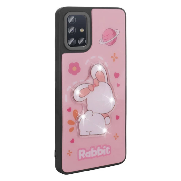 Galaxy A51 Kılıf Parlayan Kabartmalı İkonik Figürlü  Amas Silikon Kapak - Resim 11