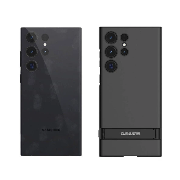 Galaxy S24 Ultra Kılıf  Kamera Korumalı Dikey Standlı Ays Kapak - Resim 9