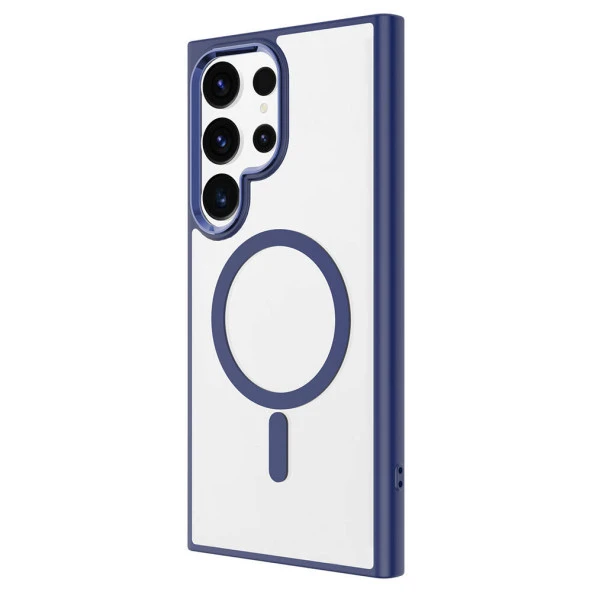 Galaxy S24 Ultra Kılıf Magsafe Şarj Özellikli  Krom Magsafe Silikon Kapak - Resim 2