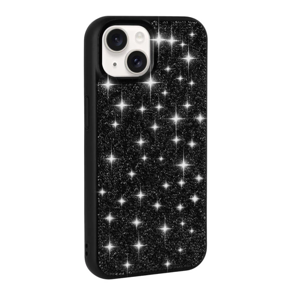 Apple iPhone 15 Kılıf Parlak Taşlı Tasarım  Pırlanta Kapak - Resim 4