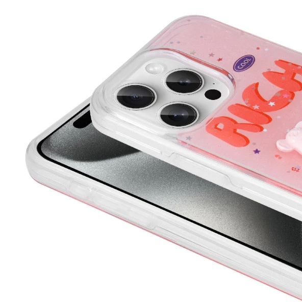 Apple iPhone 15 Pro Max Kılıf Kabartma Figürlü Parlak  Minimini Silikon Kapak - Resim 8