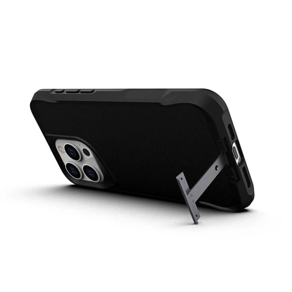 Apple iPhone 15 Pro Kılıf  Airbag Kenarlı T-Max Mat Standlı Kapak - Resim 5