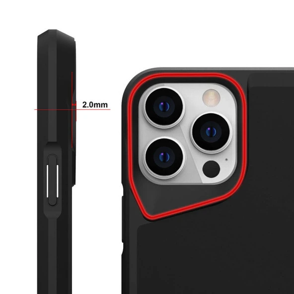 Apple iPhone 15 Pro Kılıf  Airbag Kenarlı T-Max Mat Standlı Kapak - Resim 7