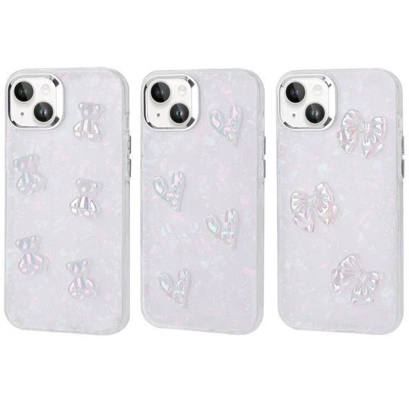 Apple iPhone 13 Kılıf Kabartma Figürlü Parlak  Eralli Silikon Kapak - Resim 11