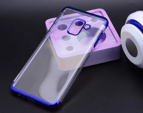 Galaxy A8 2018 Kılıf  Dört Köşeli Lazer Silikon Kapak - Resim 2