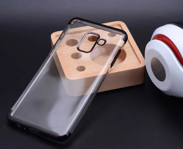 Galaxy A8 2018 Kılıf  Dört Köşeli Lazer Silikon Kapak - Resim 3