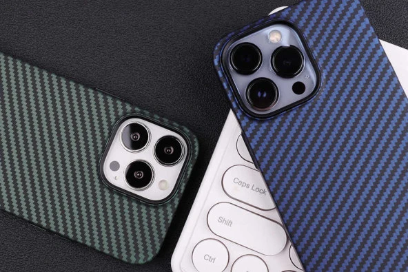 Apple iPhone 13 Pro Max Kılıf Karbon Fiber Tasarımlı  Karbono Kapak - 8