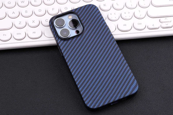 Apple iPhone 13 Pro Max Kılıf Karbon Fiber Tasarımlı  Karbono Kapak - 12
