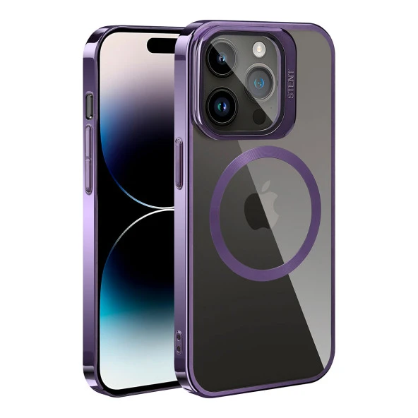 Apple iPhone 14 Pro Kılıf Magsafe Şarj Özellikli Standlı  Klon Kapak - Resim 3