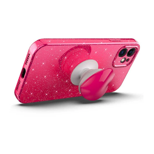 Apple iPhone 11 Kılıf Kamera Korumalı Simli Pop Soketli Lüks  Koton Soketli Kapak - Resim 9