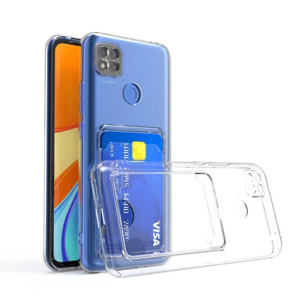 Xiaomi Redmi 9C Kılıf Kartlıklı Şeffaf  Setra Clear Silikon Kapak - Resim 2