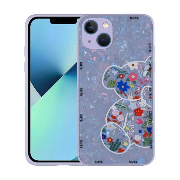 Apple iPhone 13 Kılıf Desenli Sert Silikon  Mumila Kapak - Resim 8