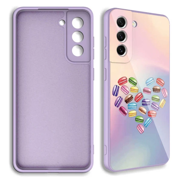 Galaxy S21 FE Kılıf Kamera Korumalı Desenli Sert Silikon  Epoksi Kapak - Resim 9