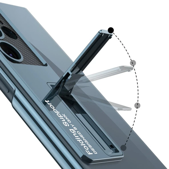 Galaxy S23 Ultra Kılıf Kamera Korumalı Şeffaf Tasarımlı  Lego Standlı Kapak - 8