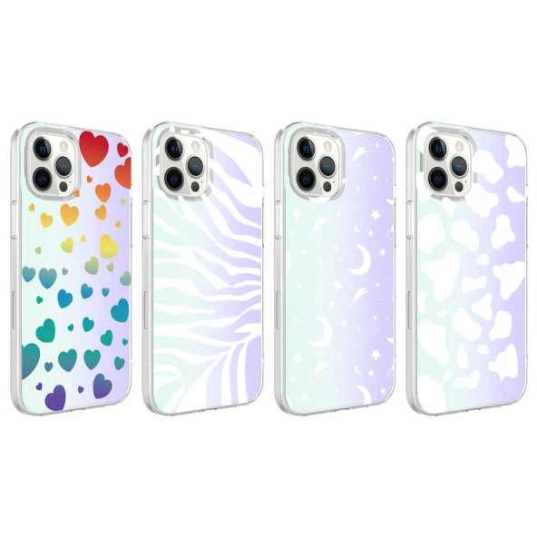 Apple iPhone 12 Pro Kılıf  M-Blue Desenli Kapak - Resim 3