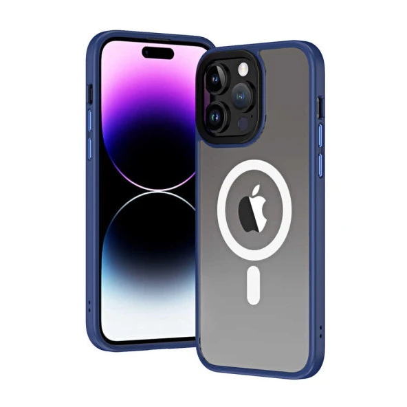 Apple iPhone 14 Pro Kılıf Wireless Şarj Özellikli  Hibrit Magsafe Kapak - Resim 4