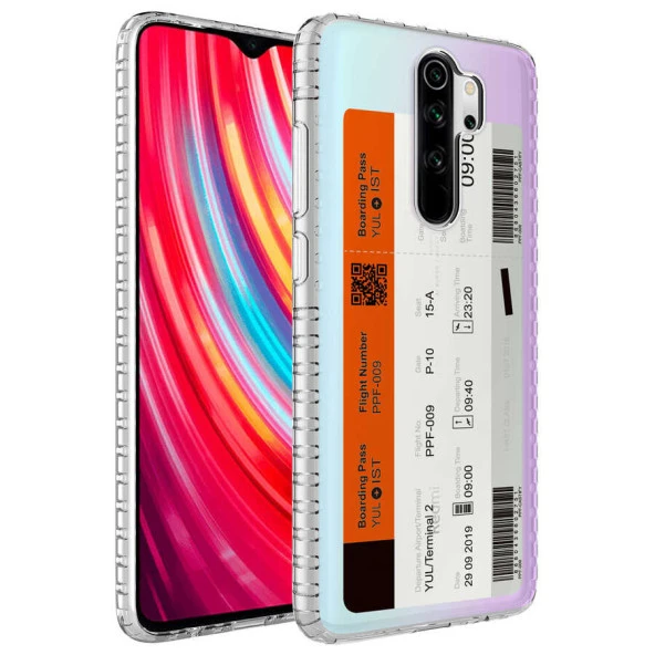 Xiaomi Redmi Note 8 Pro Kılıf Airbag Kenarlı Renkli Desenli Silikon  Elegans Kapak - 6
