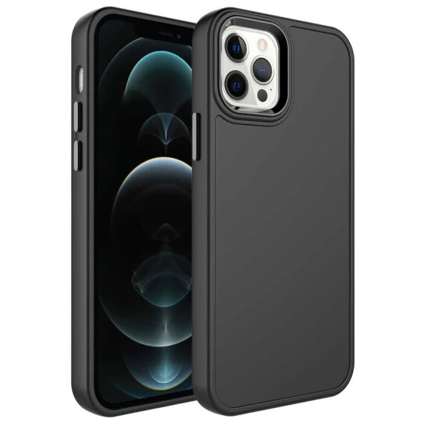 Apple iPhone 14 Pro Kılıf Metal Çerçeve ve Buton Tasarımlı Sert  Botox Kapak ürün görseli