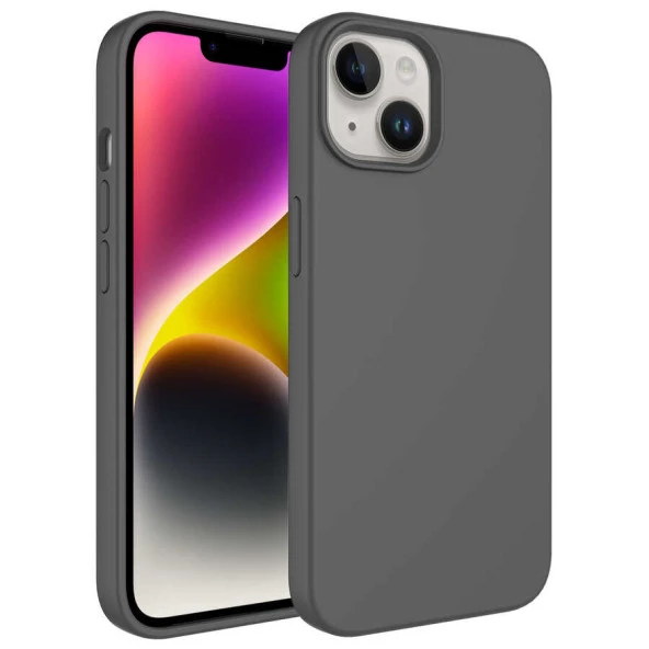 Apple iPhone 14 Kılıf Sıvı Teknolojili Silinebilir Sert  Kivi Kapak ürün görseli