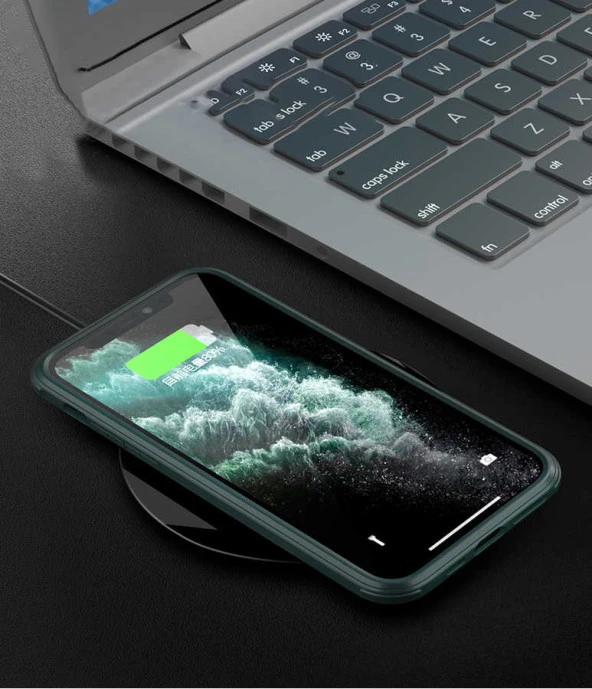 Apple iPhone 11 Pro Max Kılıf  Dor Silikon Temperli Cam Kapak - 8
