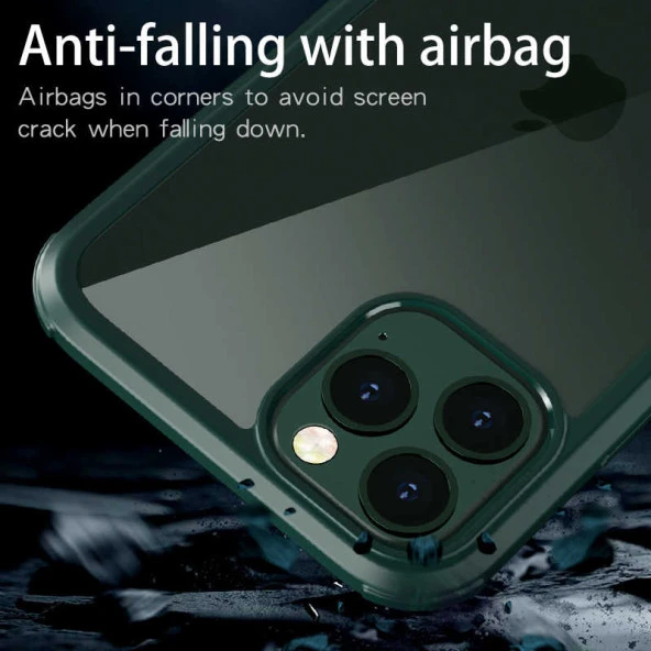 Apple iPhone 11 Pro Max Kılıf  Dor Silikon Temperli Cam Kapak - 10
