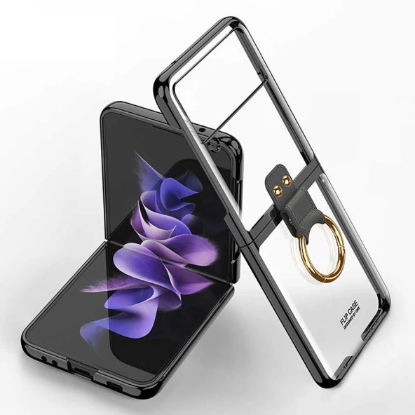 Galaxy Z Flip 3 Kılıf  Yüzüklü Kıpta Kapak