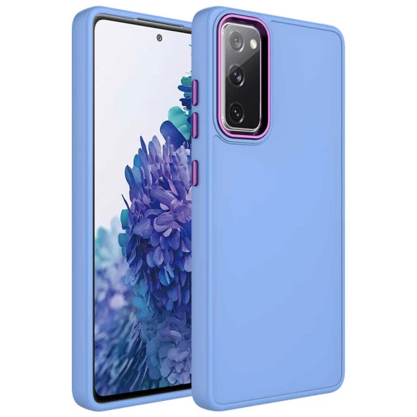 Galaxy S20 FE Kılıf Metal Çerçeve ve Buton Tasarımlı Silikon  Luna Kapak - Resim 2