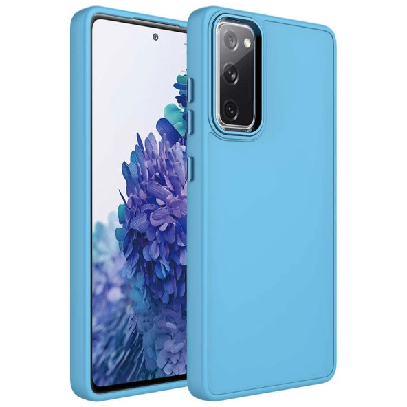 Galaxy S20 FE Kılıf Metal Çerçeve ve Buton Tasarımlı Silikon  Luna Kapak - Resim 3