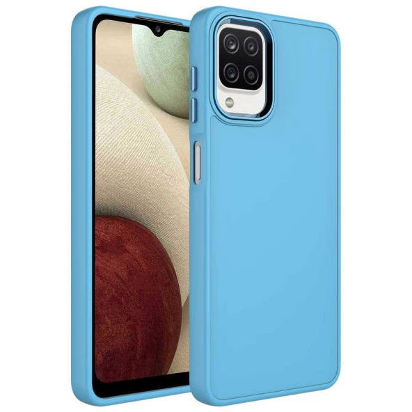 Galaxy M32 Kılıf Metal Çerçeve ve Buton Tasarımlı Silikon  Luna Kapak - Resim 7