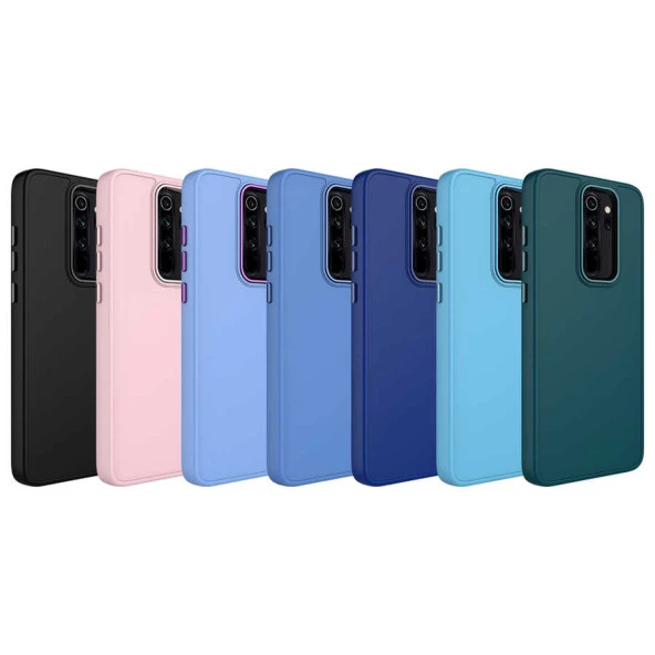Xiaomi Redmi Note 8 Pro Kılıf Metal Çerçeve ve Buton Tasarımlı Silikon  Luna Kapak - 9
