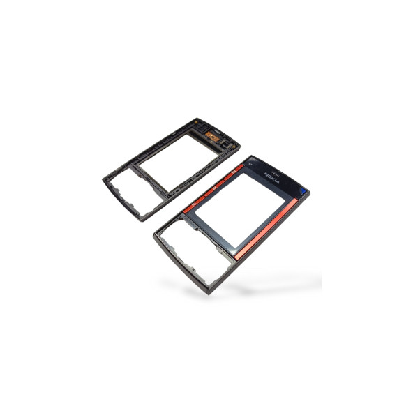 Nokia X3 ön Kapak Nokia X3-00 uyumlu Siyah Kırmızı ön Kapak