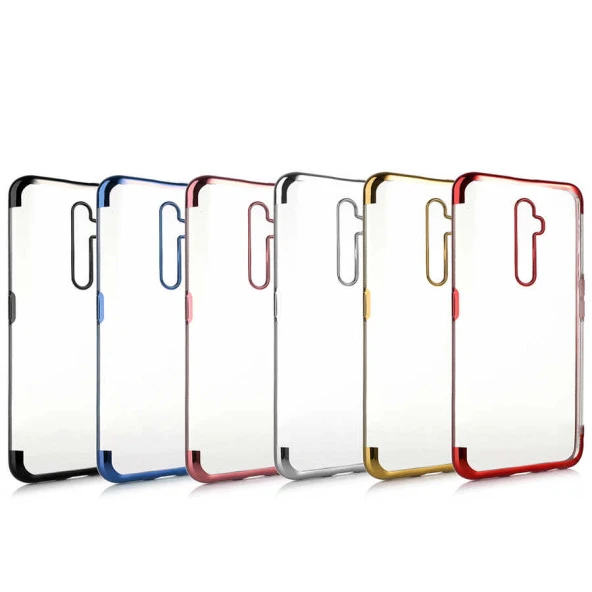 Oppo Reno 2Z Kılıf  Dört Köşeli Lazer Silikon Kapak - Resim 9