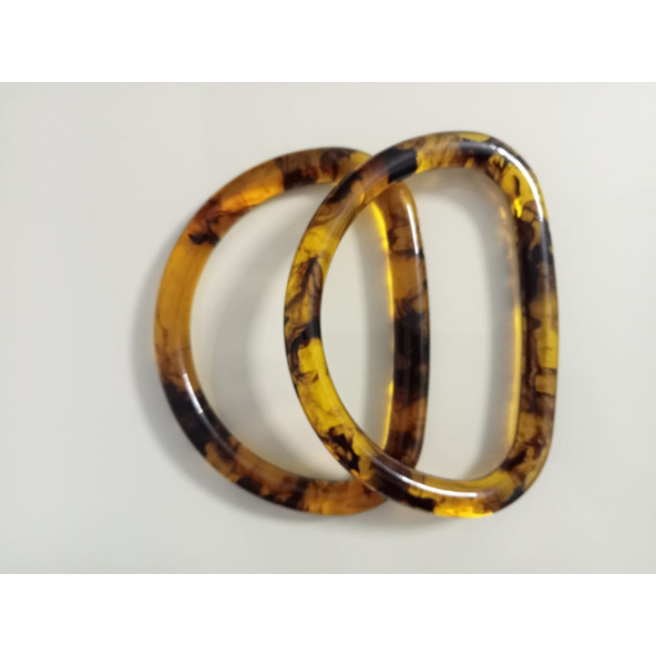 Kemik Görünümlü  Kahverengi Akrilik Çanta Sapı