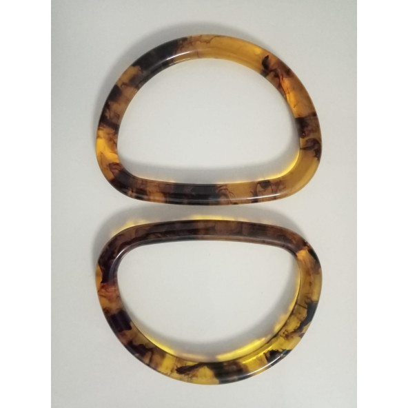 Kemik Görünümlü  Kahverengi Akrilik Çanta Sapı - 2