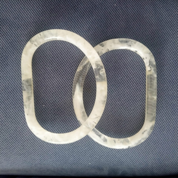 D Model Akrilik Beyaz Çanta Sapı - 2