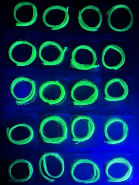 Eagenset Beyaz Fosforlu Glow Karanlıkta Parlayan, Ultraviyole (UV) Neon Poşet Çapari Simi, Jig Yapım Malzemesi - 9