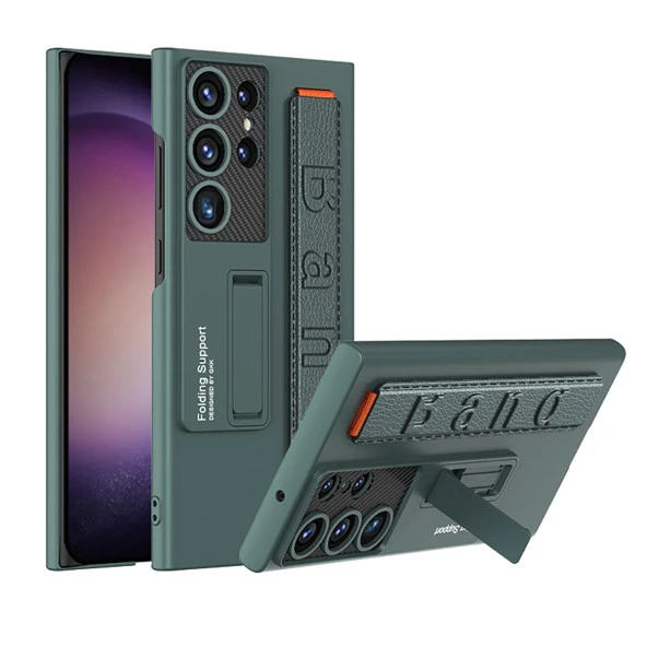 Galaxy S23 Ultra Kılıf Standlı El Tutacaklı  Band Kapak - Resim 5