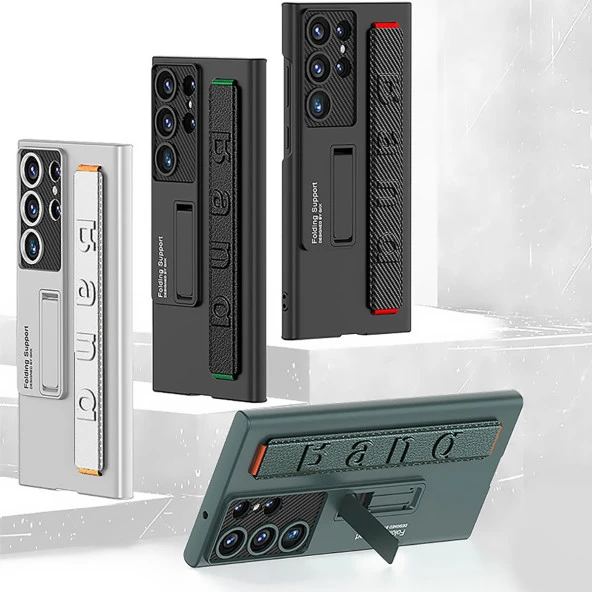 Galaxy S23 Ultra Kılıf Standlı El Tutacaklı  Band Kapak - Resim 6