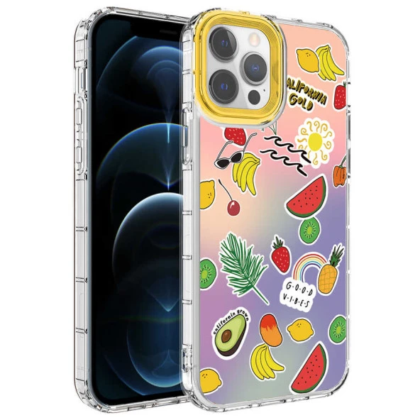 Apple iPhone 14 Pro Kılıf Kamera Korumalı Renkli Desenli Sert Silikon  Korn Kapak - Resim 6