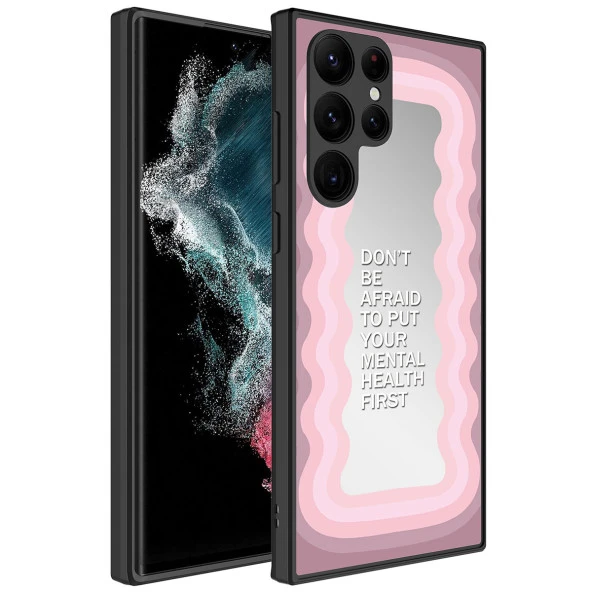 Galaxy S23 Ultra Kılıf Aynalı Desenli Kamera Korumalı Parlak  Mirror Kapak - Resim 5