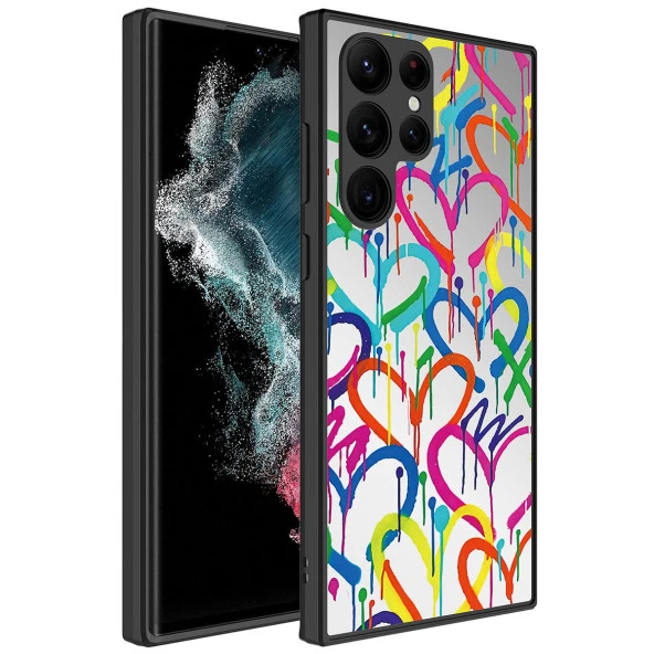 Galaxy S23 Ultra Kılıf Aynalı Desenli Kamera Korumalı Parlak  Mirror Kapak - Resim 6