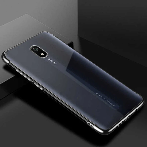 Xiaomi Redmi 8A Kılıf  Dört Köşeli Lazer Silikon Kapak - Resim 3