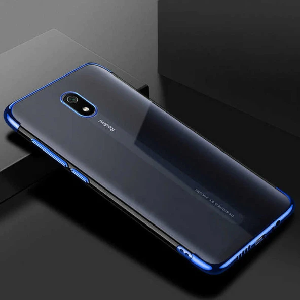 Xiaomi Redmi 8A Kılıf  Dört Köşeli Lazer Silikon Kapak - Resim 6
