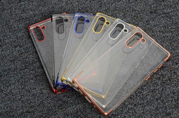 Galaxy Note 10 Kılıf  Dört Köşeli Lazer Silikon Kapak - Resim 10