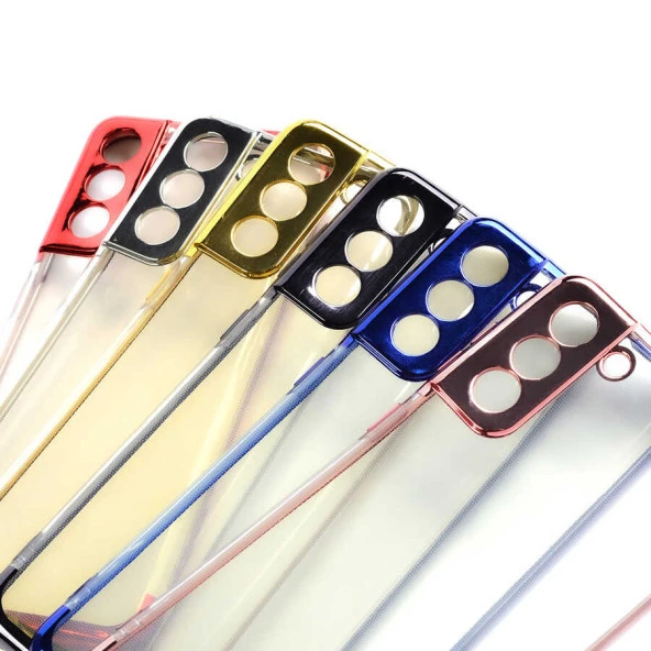 Galaxy S21 Kılıf  Dört Köşeli Lazer Silikon Kapak - Resim 8