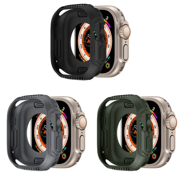 Apple Watch Ultra 49mm Silikon TPU Kasa Koruyucu  Watch Gard 31 - Resim 8