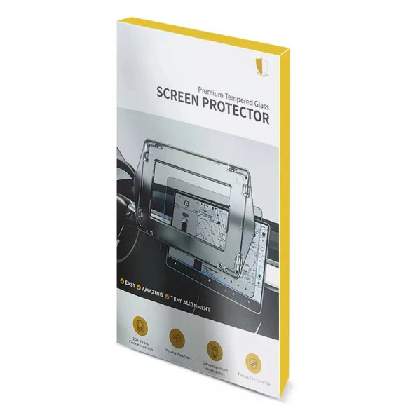 Tesla Model X Araç Multimedya Ekran Koruyucu AR Oleofobik Uygulama Aparatlı  Premium Temperli Cam Ekran Koruyucu - Resim 3