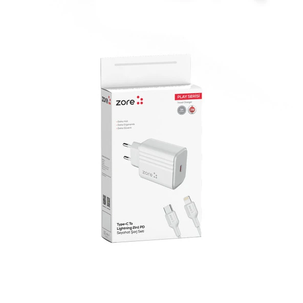 Play Serisi PL2 Type-C to Lightning 2in1 PD Seyahat Şarj Aleti 20W - Resim 8