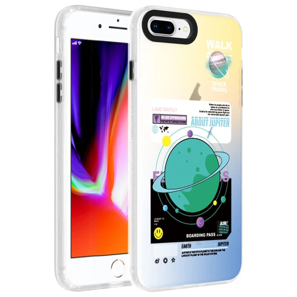 Apple iPhone 8 Plus Kılıf Desenli  Dragon Sert Kapak - Resim 4